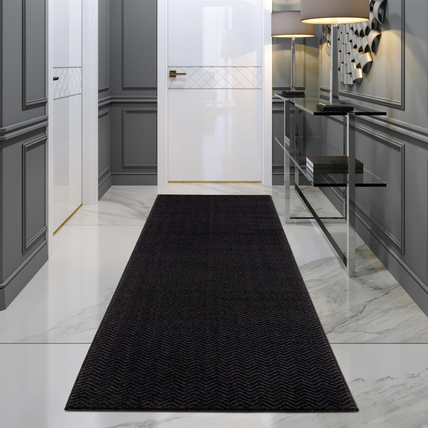 KURZFLOR-TEPPICH Fancy 805 Schwarz 80x150 cm - Schwarz, Textil (80/150cm) - carpet city