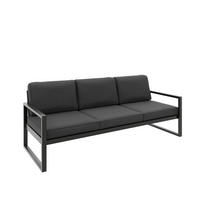 GARTENSOFA 3 Sitzer Madera 216x80cm, schwarz, graubraun - Schwarz/Braun, Kunststoff/Metall (216/86/80cm) - Margaret Hadas24