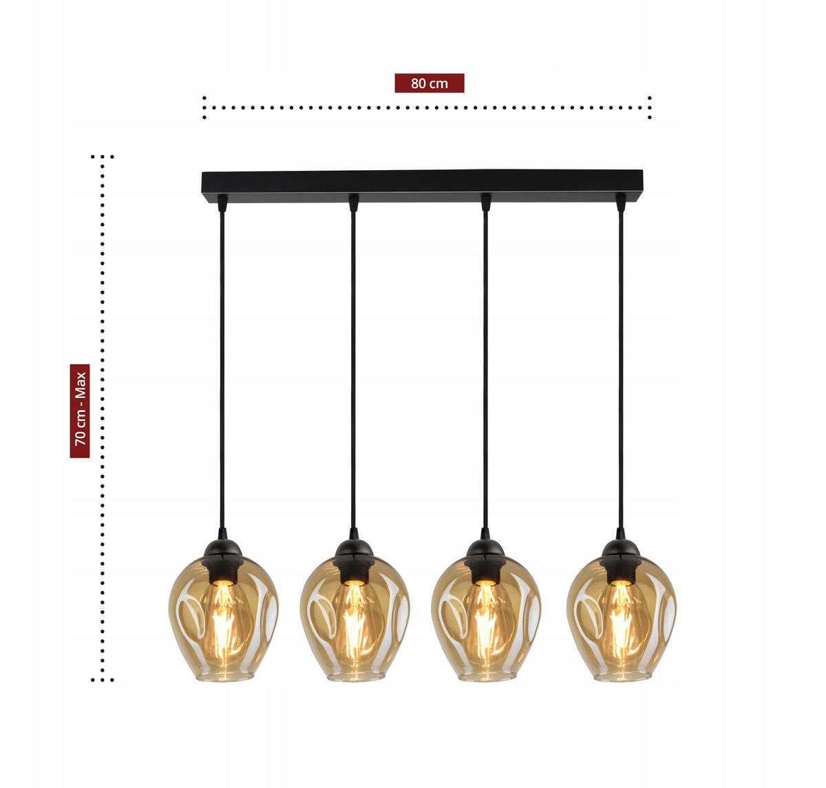 PENDELLEUCHTE Hegel - Transparent/Schwarz, Glas/Metall (15/65/80cm) - kiki design