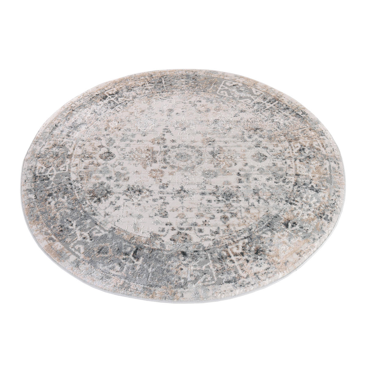 TEPPICH VALLEY Hellgrau Rund 120/120 cm - Hellgrau, Textil (120/120cm) - Tapiso