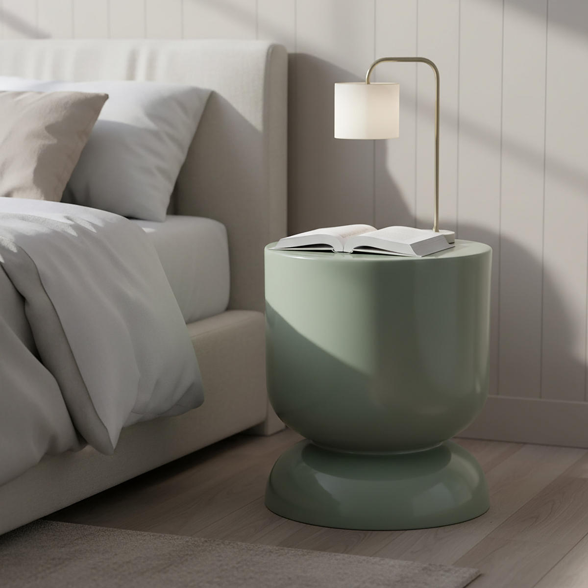 STRANSKA miza - zelena, kovina (36/36/46cm) - Relaxdays