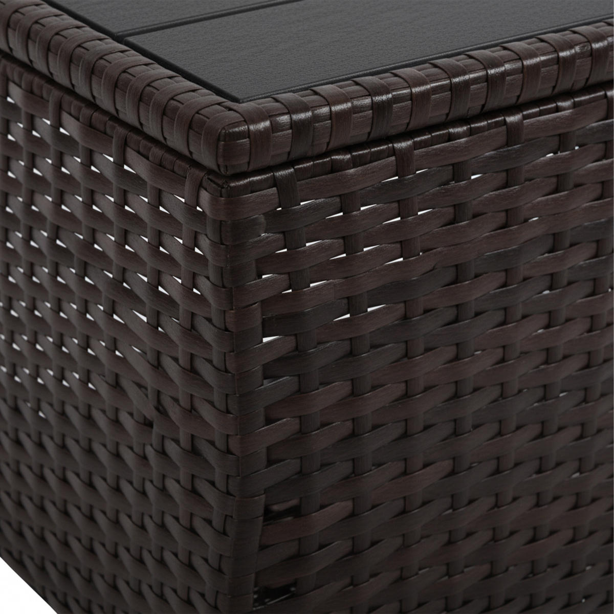 BALKONTISCH - Braun, Kunststoff/Metall (45/45/40cm) - Relaxdays