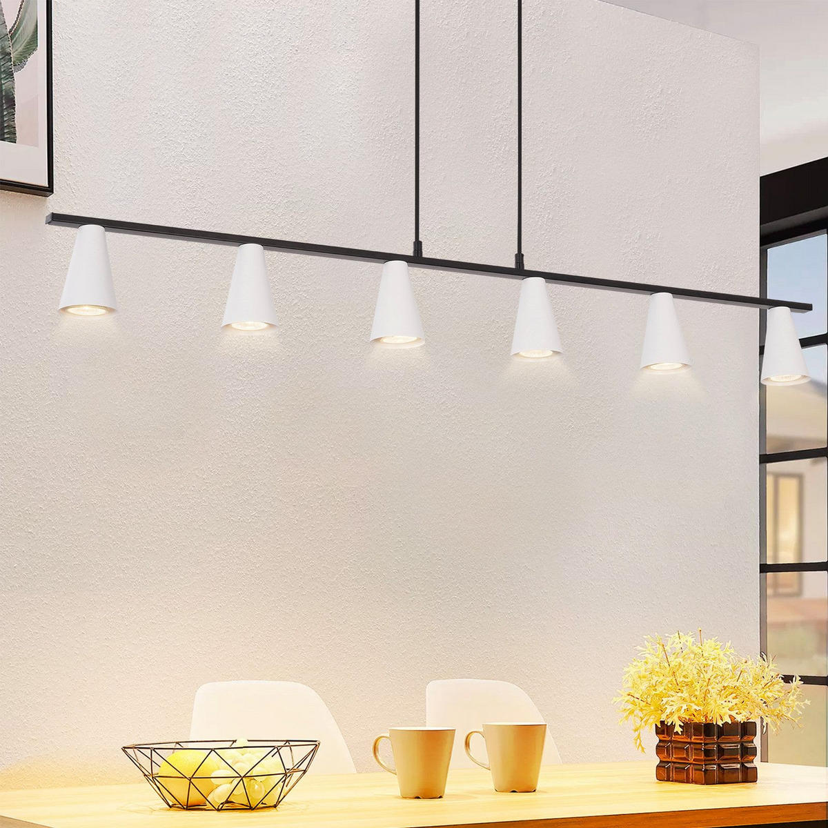 PENDELLEUCHTE Ethan 110/7/160 cm - Weiß, Metall (110/7/160cm) - ZMH