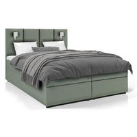BOXBETT Parma Bonellfederkern inkl. 7-Zonen Topper T-30 mit Bettkasten - Hellgrün, Holz/Holzwerkstoff (180/200cm) - Best For Home