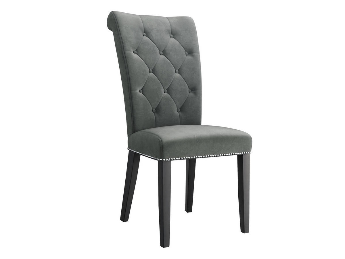 POLSTERSTUHL Christina, Holzfarbe: Schwarz - Dunkelgrau/Schwarz, Holz/Textil (47/103/68cm) - MIRJAN24