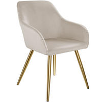 ESSZIMMERSTUHL Marilyn,58 x 62 x 82 cm,taupe/gold - Taupe/Goldfarben, Textil (58/82/62cm) - tectake