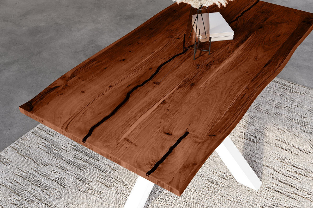 ESSTISCH POLLY - Braun/Akaziefarben, Holz (85/160/77cm) - SAM