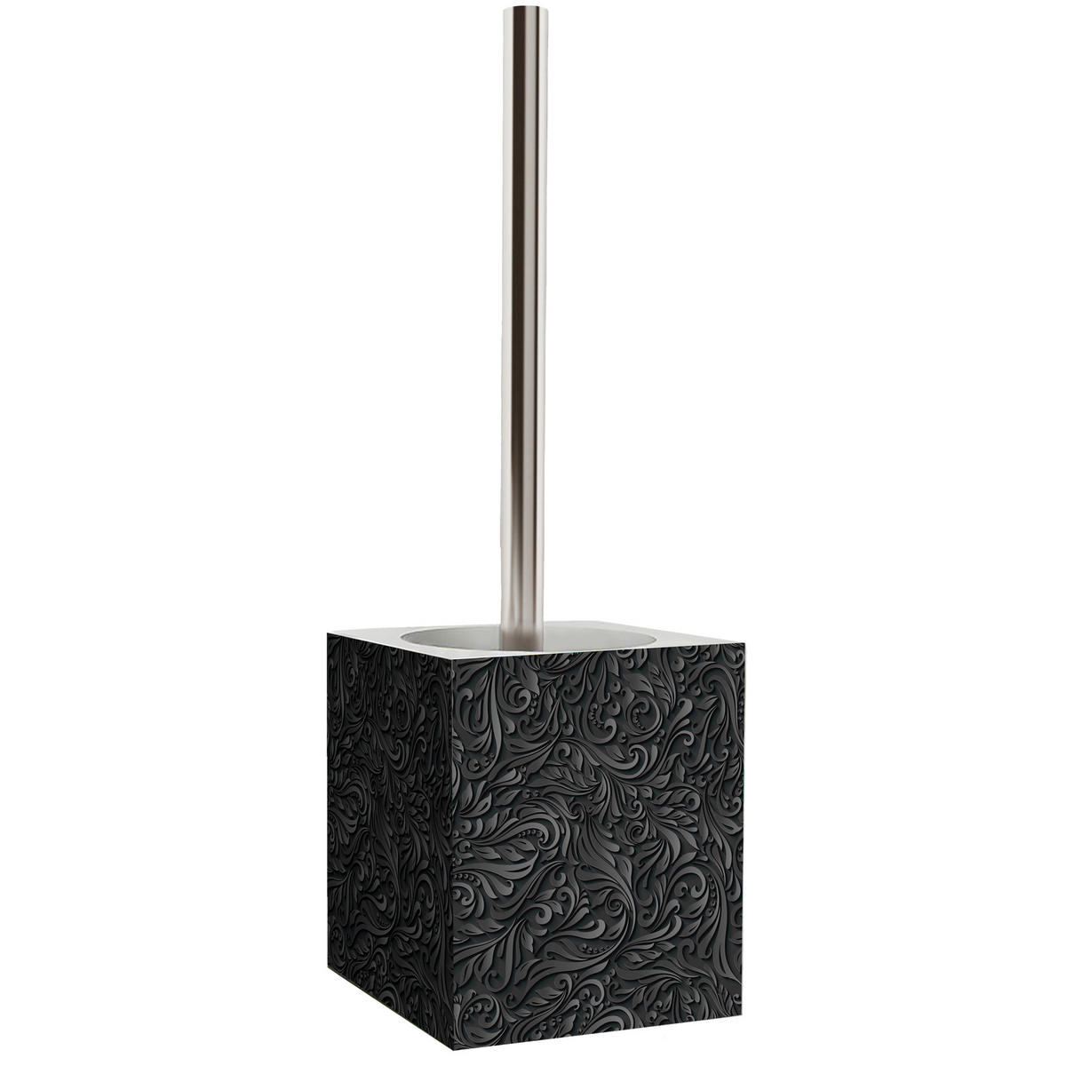 BADEZIMMER Set Floral - Schwarz, Kunststoff (7/17/7cm) - Sanilo