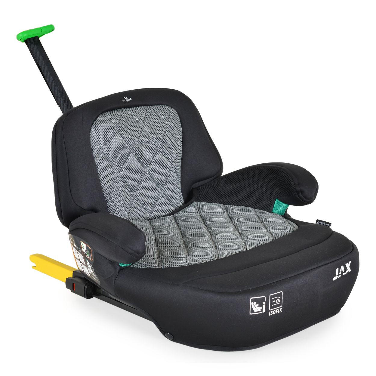 SITZERHÖHUNG Jax i-Size grau 125-150cm Gruppe 3 Isofix Top Tether - Grau, Kunststoff (45/32/41cm) - Cangaroo