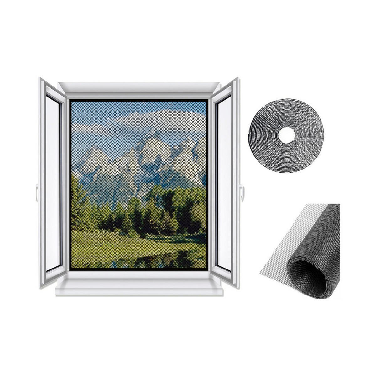 FLIEGENGITTER Magnet Schwarz 130 x 150 cm selbstklebend - Schwarz, Kunststoff (150/1/130cm) - Resch