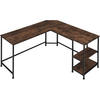 SCHREIBTISCH Hamilton,138 x 138 x 75,5 cm,Industrial Holz dunkel, rustikal - Rostfarben, Holz (138/138/75.5cm) - tectake