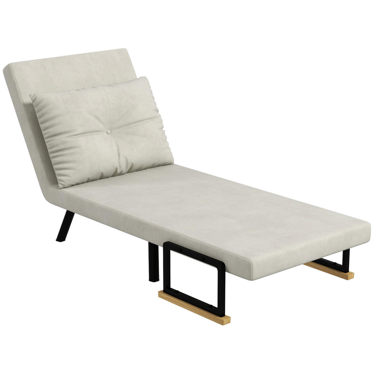 SCHLAFSESSEL 4-in-1 DE-14595 mit 5-fach verstellbarer Rückenlehne Creme - Creme, Textil (73/81/63cm) - ComfortXL