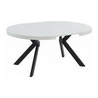ESSTISCH - ausziehbar - 4 bis 8 Personen - MDF & Stahl - Weiß lackiert & Schwarz - KOMONI - Schwarz/Weiß, Holz (220/120/76cm) - Vente-Unique