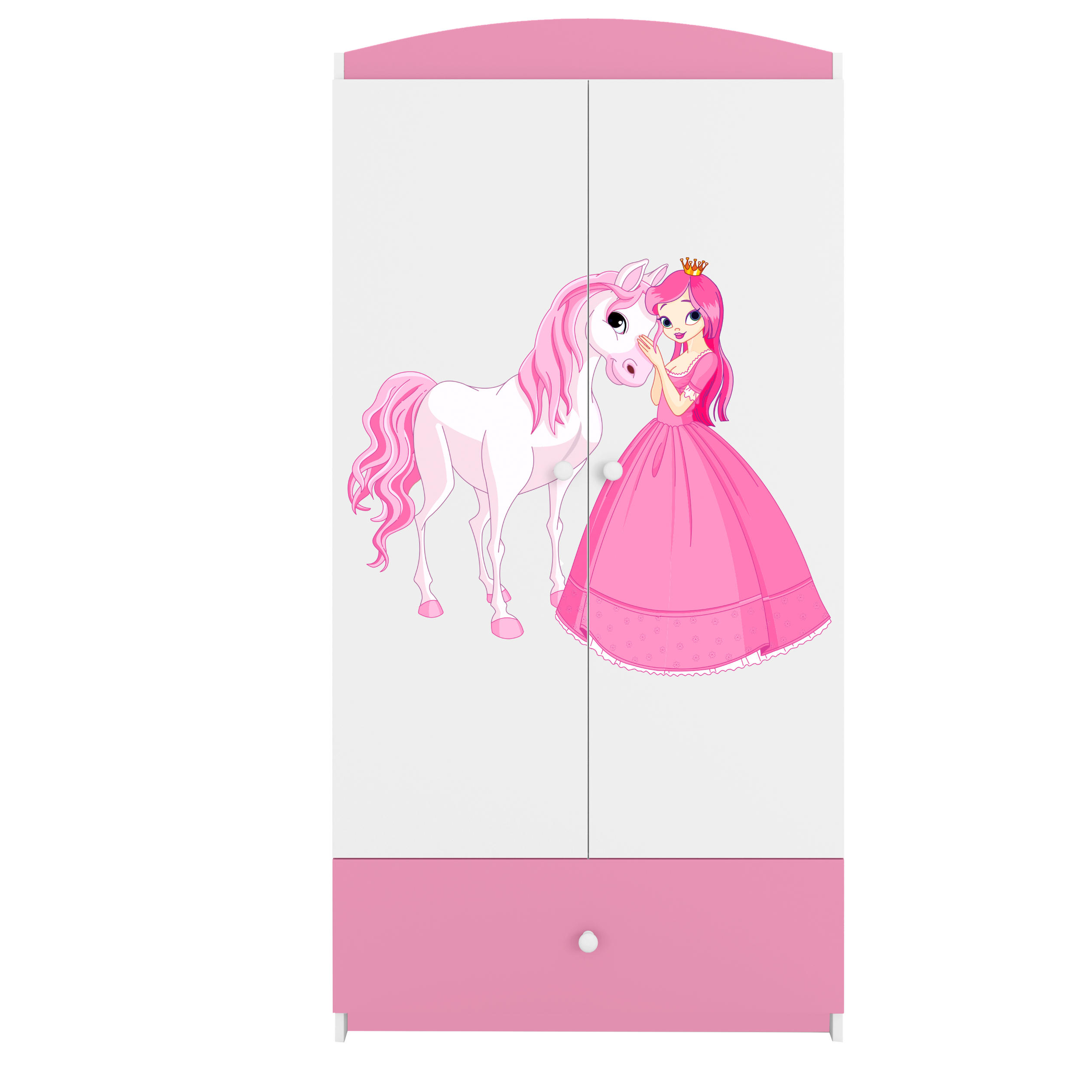KINDERKLEIDERSCHRANK Prinzessin I - Hellrosa, Holzwerkstoff (90/175/52cm) - RAUMHIRSCH FURNITURE