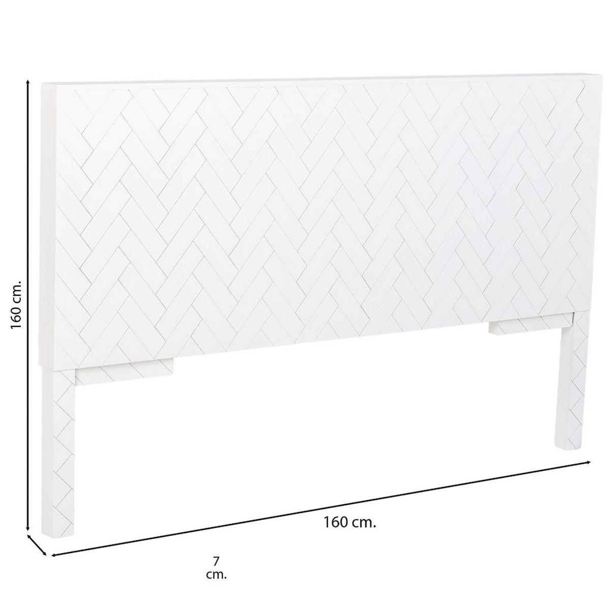 KOPFTEIL aus Holz, weiß, 160x7x100cm - Weiß, Holz (160/100/7cm) - Wanderlust