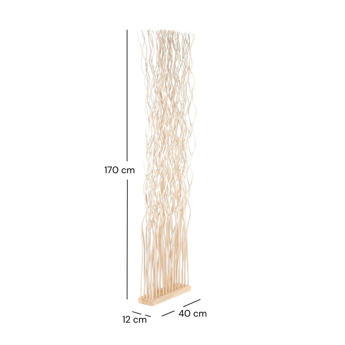 RAUMTEILER WAVE Weidenzweige geblichen - Beige, Naturmaterialien (40/170/12cm) - DESIGN DELIGHTS