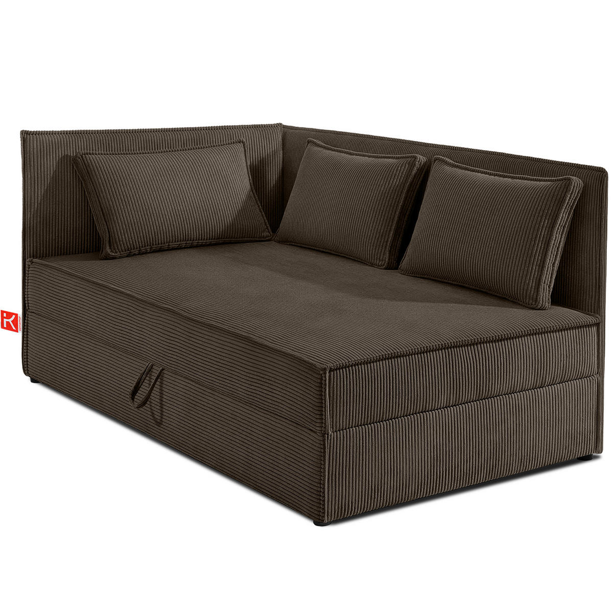 JUGENDBETT ROTI Einzelbett mit Bettkasten, 90x200cm, Bett mit Bonellmatratze, mit Rückenlehne - Schwarz/Braun, Holz/Holzwerkstoff (92/200cm) - KONSIMO®