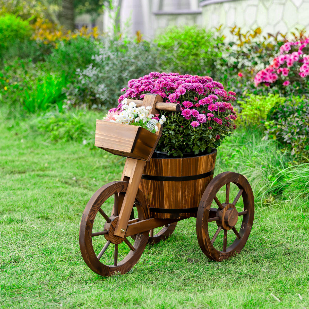 PFLANZENSTÄNDER DE-18929 Tricycle-Design Naturholz - Braun, Holzwerkstoff (31/45.5/52cm) - ComfortXL