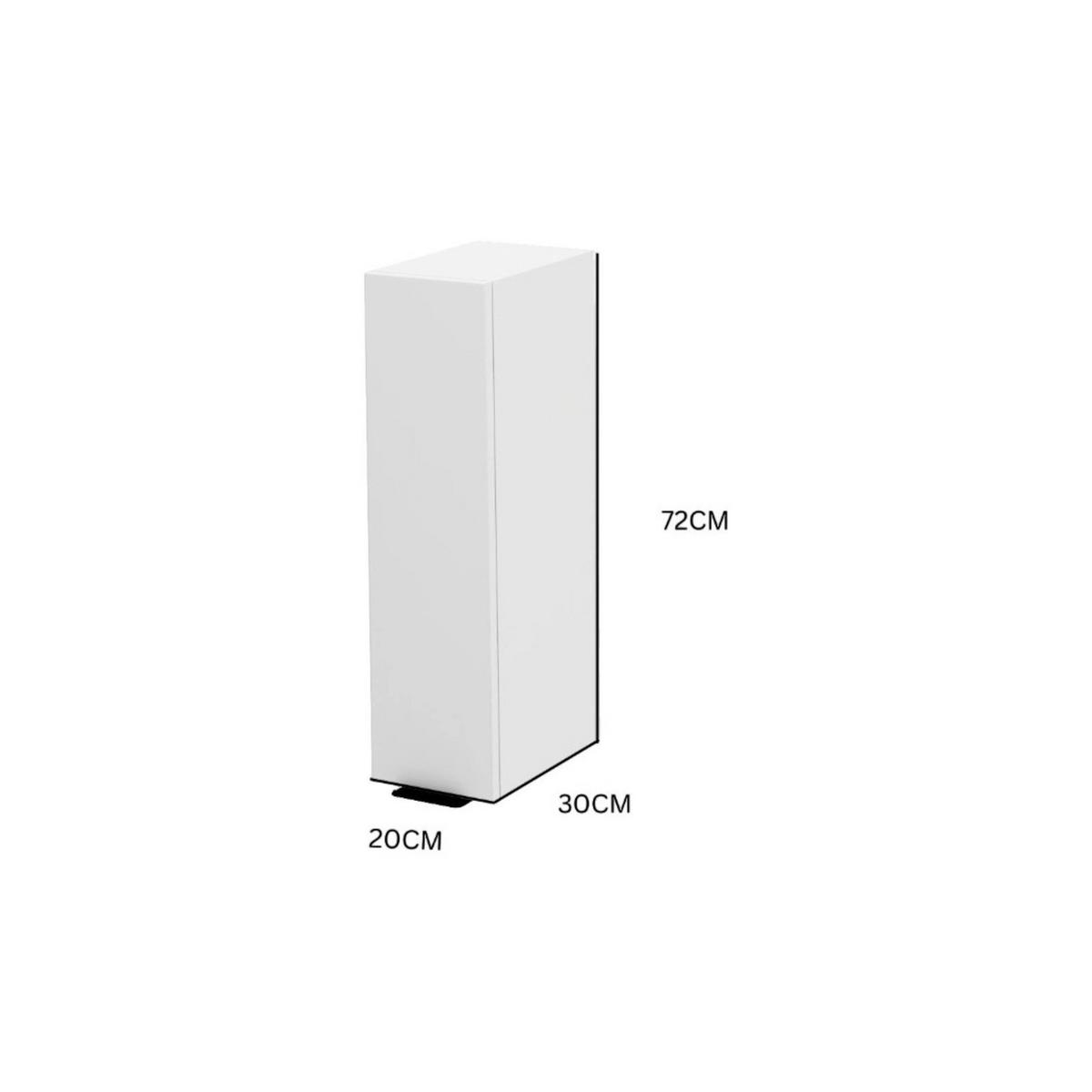 HÄNGESCHRANK – 20 cm – W20 – Lunara – Weiß Hochglanz - Weiß, Holzwerkstoff (20/72/30cm) - hi-markt