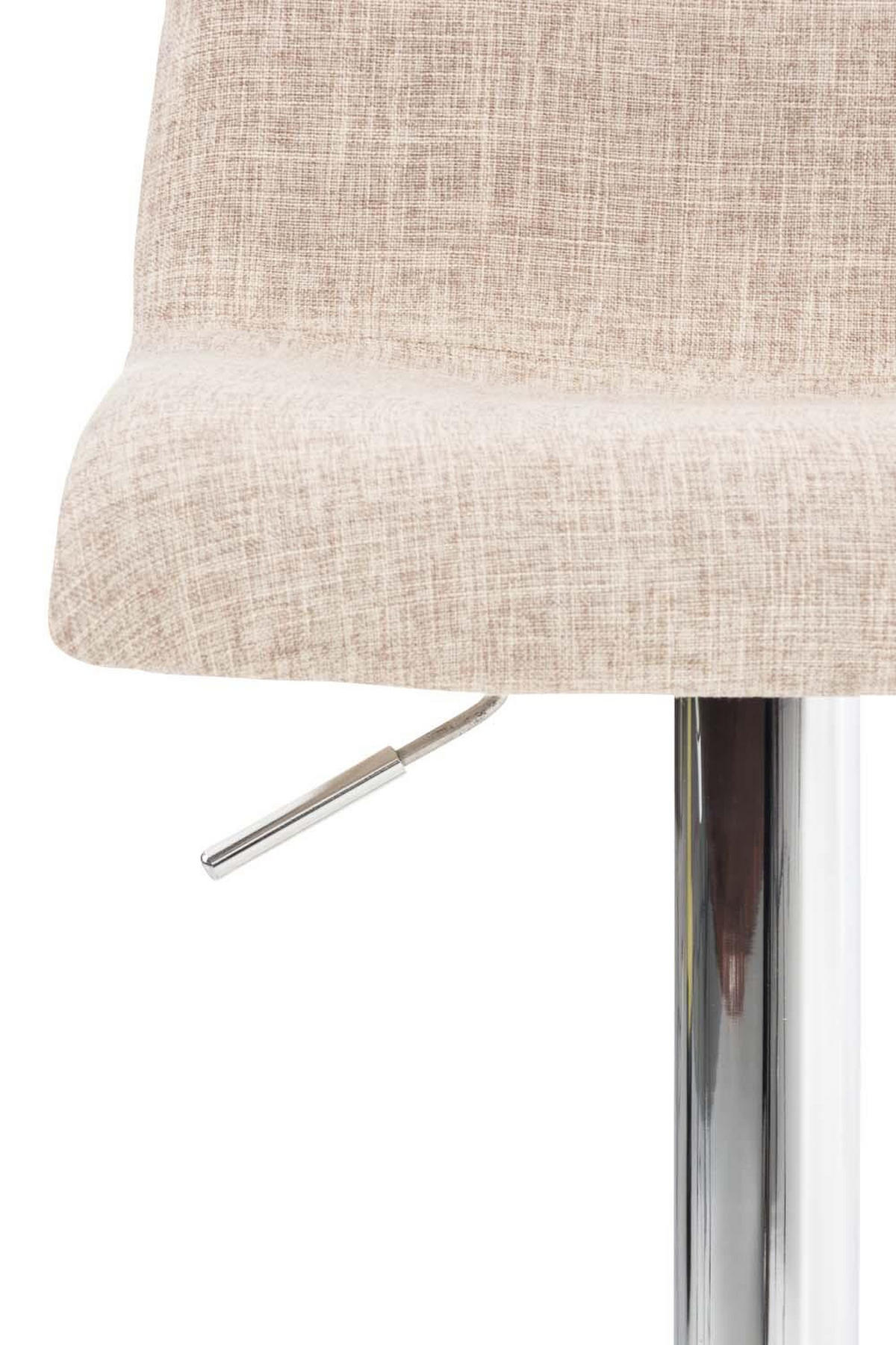 BARHOCKER 2er Set Stoff creme - Chromfarben/Creme, Textil/Metall (39/84/36cm) - CLP