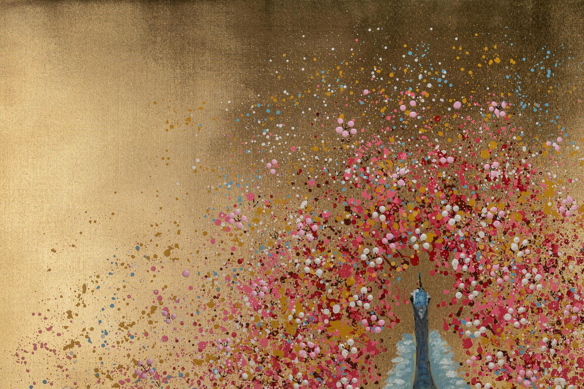 ÖLGEMÄLDE 120/80 cm - Pink/Goldfarben, Holz/Textil (120/80cm) - KUNSTLOFT