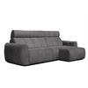 ECKSOFA KIMI 3-Sitzer, ausziehbarer Sitz, verstellbare Kopfstützen, dunkelgrau - Anthrazit/Schwarz, Holzwerkstoff/Textil (270/160cm) - Courtois Laville