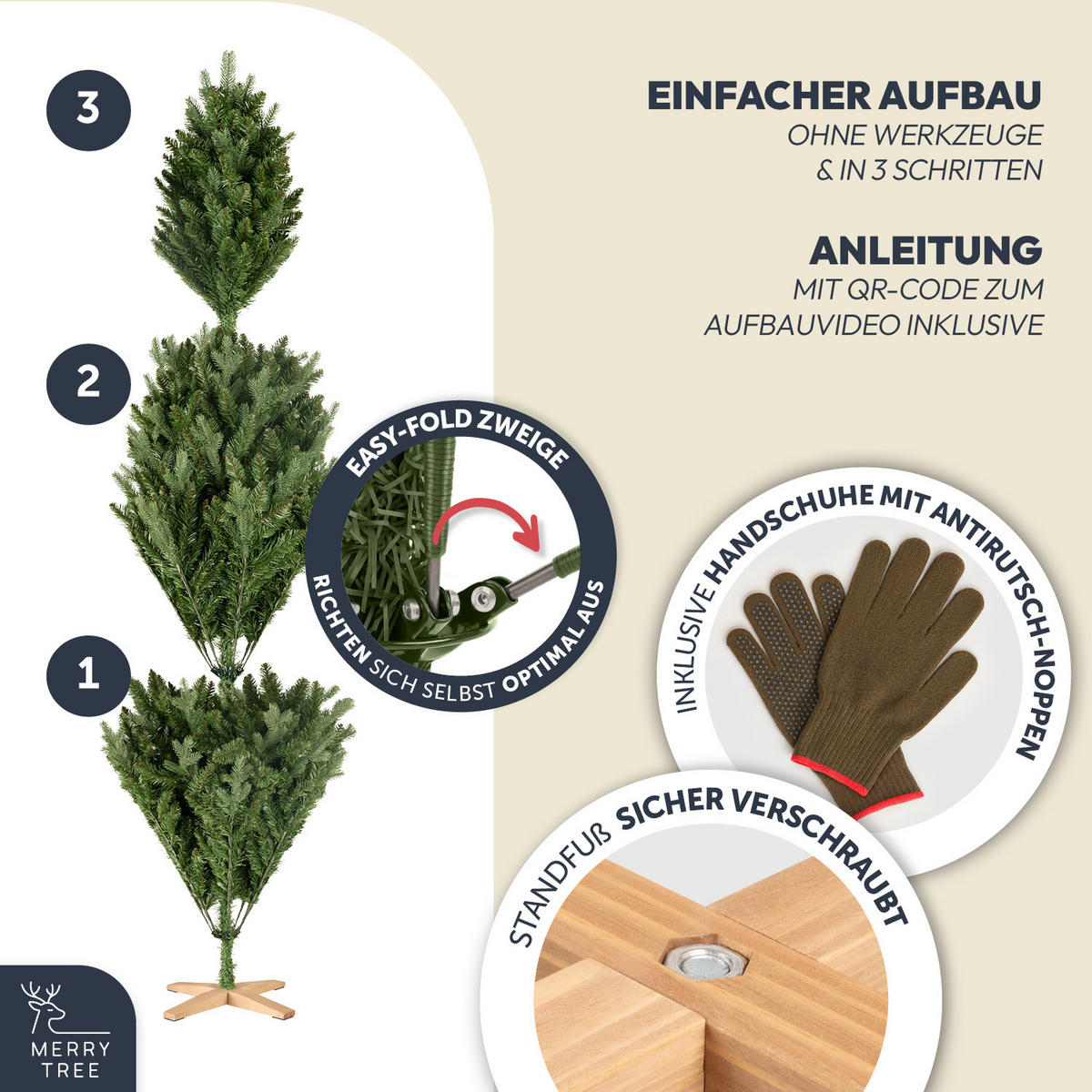 WEIHNACHTSBAUM aus PE & PVC Mix, 180 cm - Grün, Kunststoff (180cm) - Merry Tree