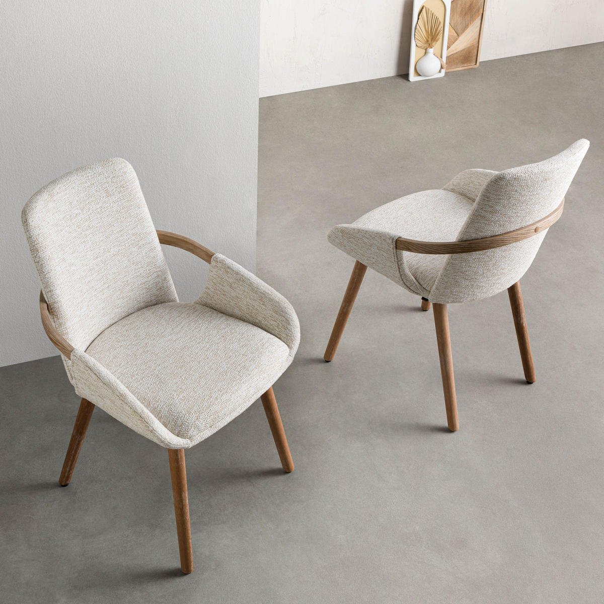 STUHL Massivholz 54 x 59 x 82 cm beige POLSTERSTÜHLE #03 - Beige, Holz (54/82/59cm) - Massivmoebel24
