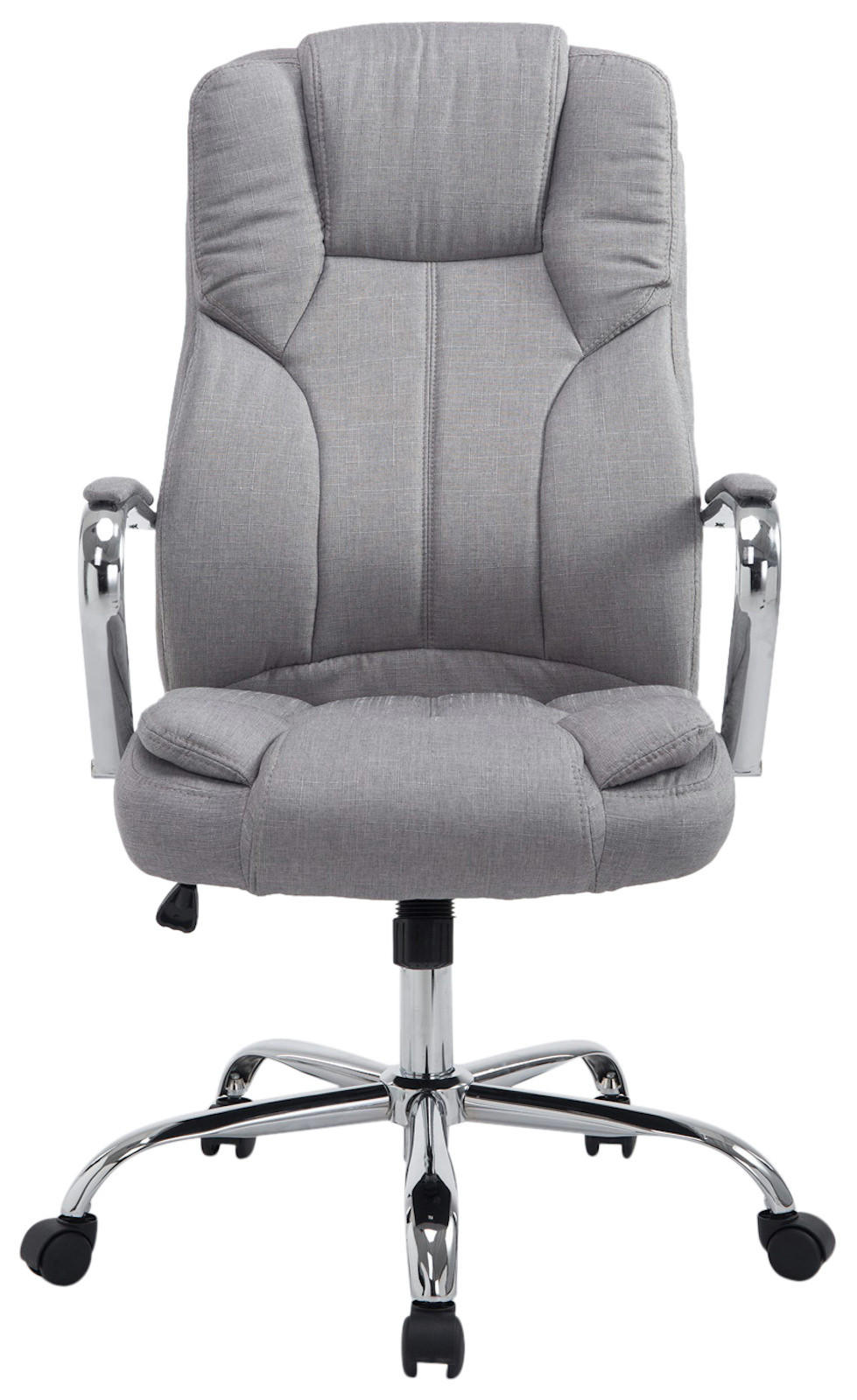 BÜROSTUHL JUBEL Stoff 115x62x70 Grau Stoff Metall - Grau, Textil/Metall (62/115/70cm) - DELUKE