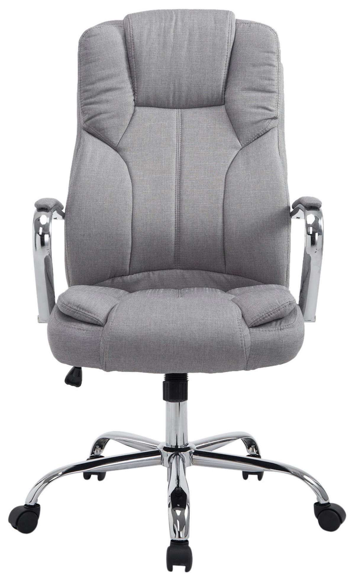 BÜROSTUHL JUBEL Stoff 115x62x70 Grau Stoff Metall - Grau, Textil/Metall (62/115/70cm) - DELUKE