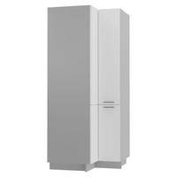 ECKVORRATSSCHRANK Kvantum D24N/207 Grau / Weiß Matt - Weiß/Grau, Holz/Holzwerkstoff (90/207/90cm) - Feldmann-Wohnen