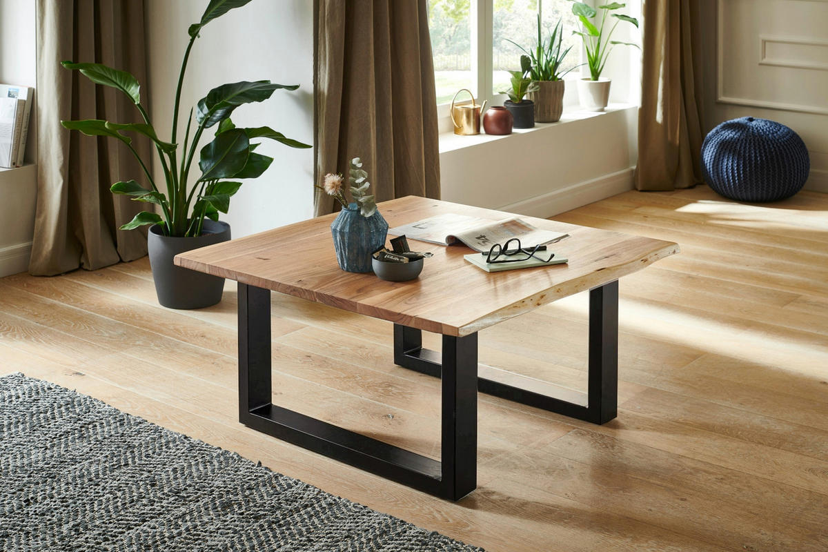 COUCHTISCH NOAH - Beige/Schwarz, Holz/Metall (80/80/43cm) - SAM
