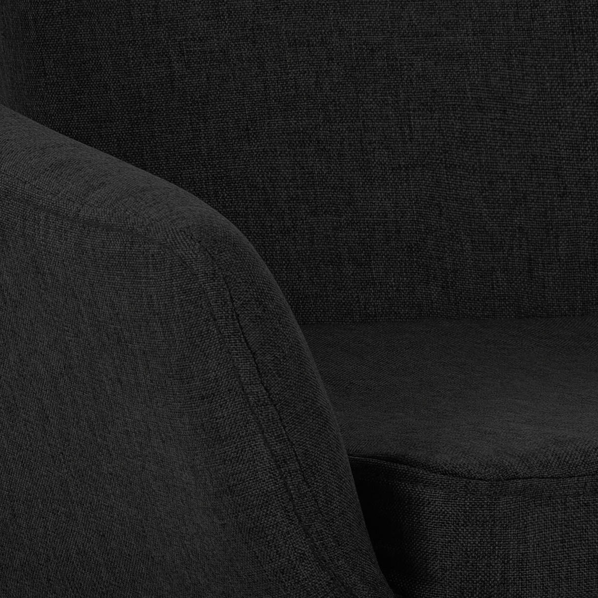 BARHOCKER 2er Set Stoff Schwarz - Eukalyptusholzfarben/Schwarz, Holz/Textil (55/99/46cm) - CLP