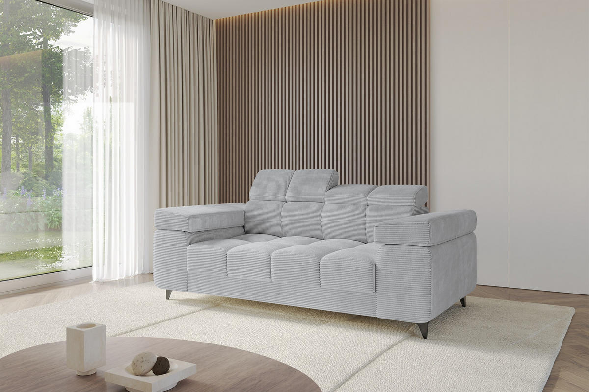 SOFA 2-Sitzer LORD-S1 194x97x90 cm Grau Cord - Grau, Holzwerkstoff/Textil (194/90/97cm) - ALTDECOR