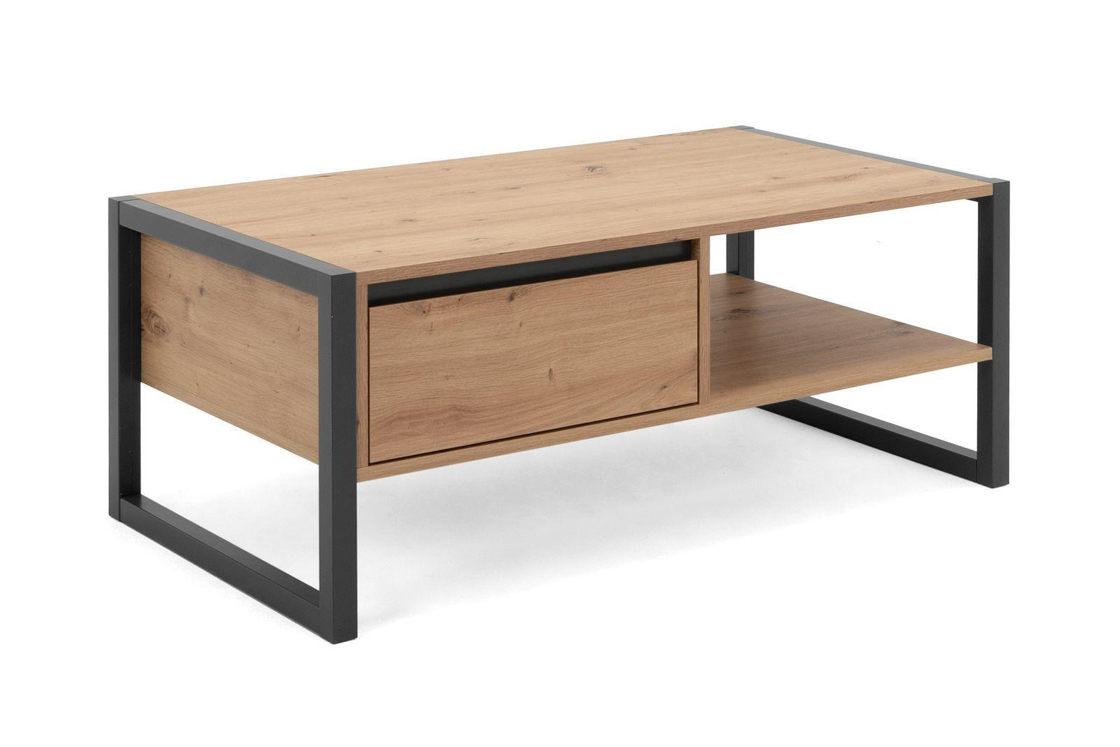 COUCHTISCH Portland 55 in Artisan Oak - Griffleiste mit Schrägkante - Eiche Artisan, Holzwerkstoff (55/100/40cm) - möbelvita