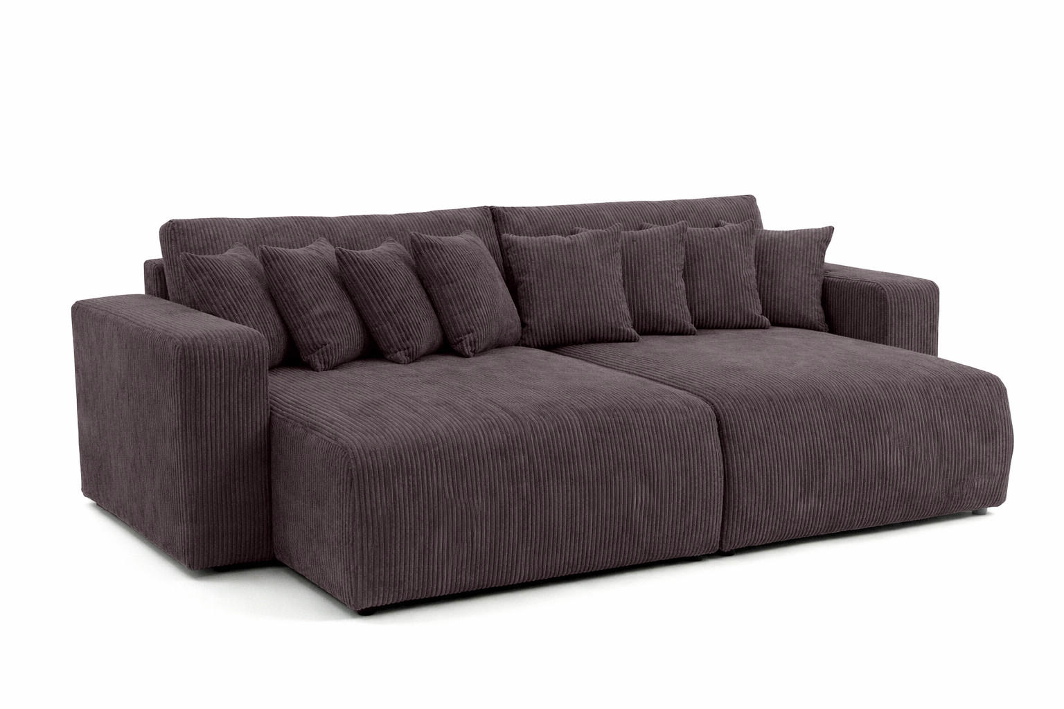 SCHLAFSOFA, Cordstoff Poso, Dunkelgrau, PIANO DOUBLE - Dunkelgrau, Holz (246/83/145cm) - Kaiser Möbel
