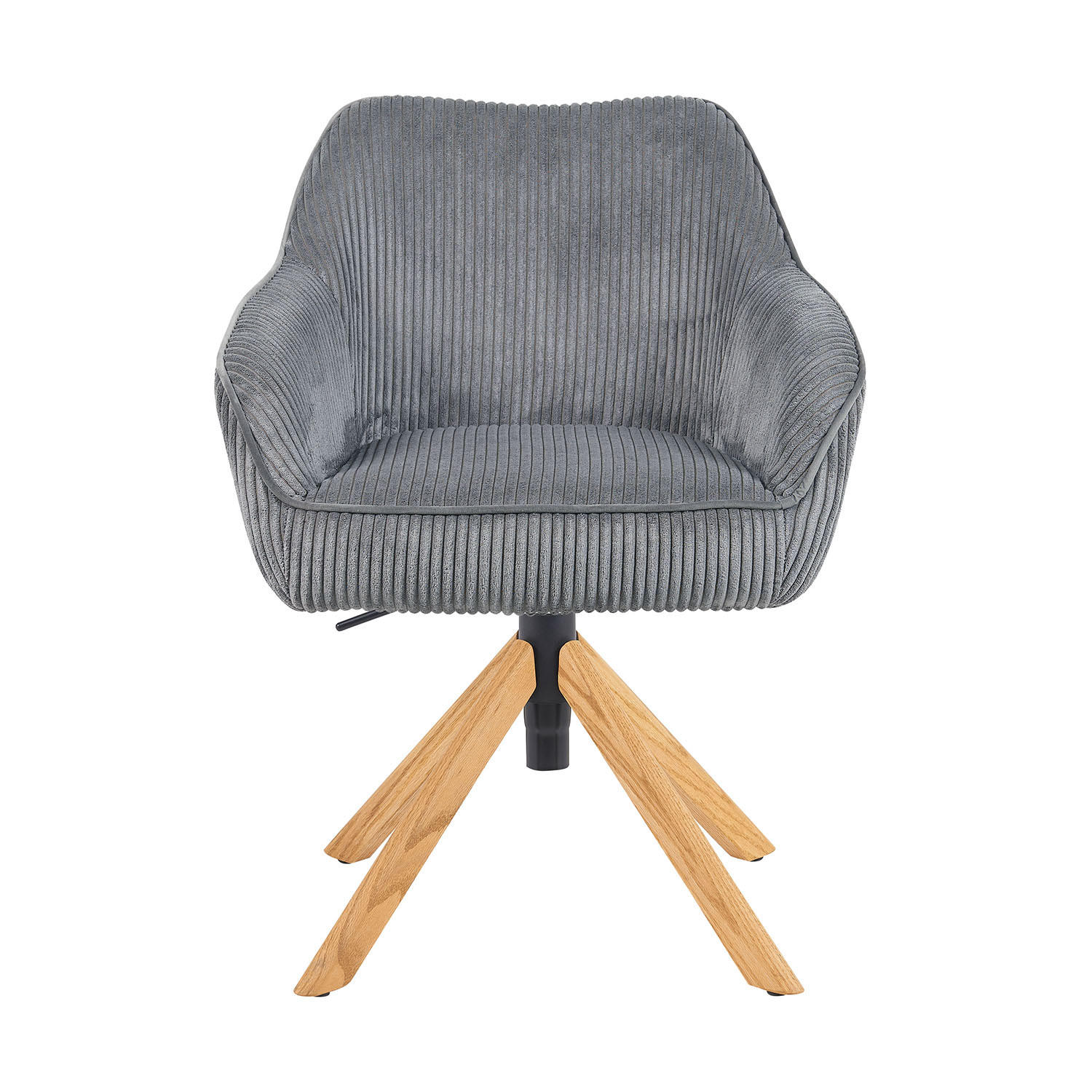 BÜROSTUHL Mika-Olea - Honigeiche/Grau, Eichenholz/Holz (60/83/61cm) - DUBI Möbel