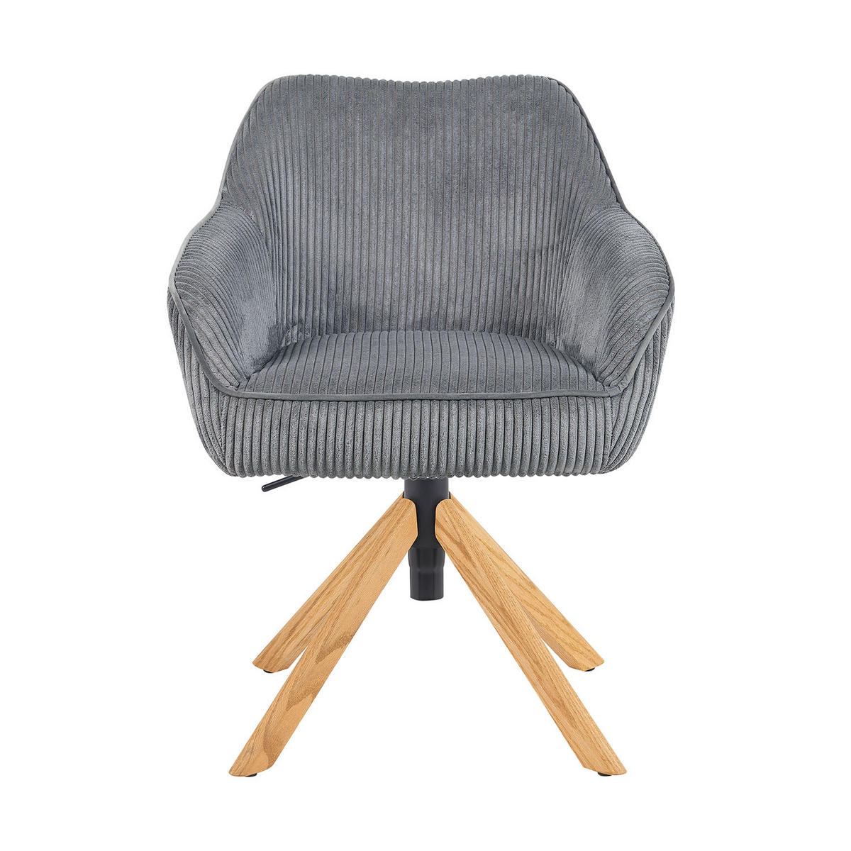 BÜROSTUHL Mika-Olea - Honigeiche/Grau, Eichenholz/Holz (60/83/61cm) - DUBI Möbel