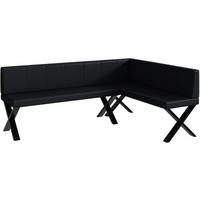 ECKBANK PETER_X - Schwarz, Leder (142/196cm) - Meblini