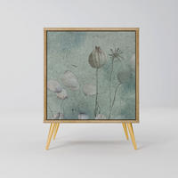 SIDEBOARD NIGHT LADY, Eichefarben, 57,5x42x75,5 cm, Goldfarbene Metallfüße - Eichefarben/Goldfarben, Holzwerkstoff/Metall (57.5/75.5/42cm) - SpaceRebels