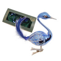 CHRISTBAUMSCHMUCK Schwan Blau 5cm (Glas / 1 Stk.) - Blau, Glas (3/5/9cm) - Krebs Glas Lauscha