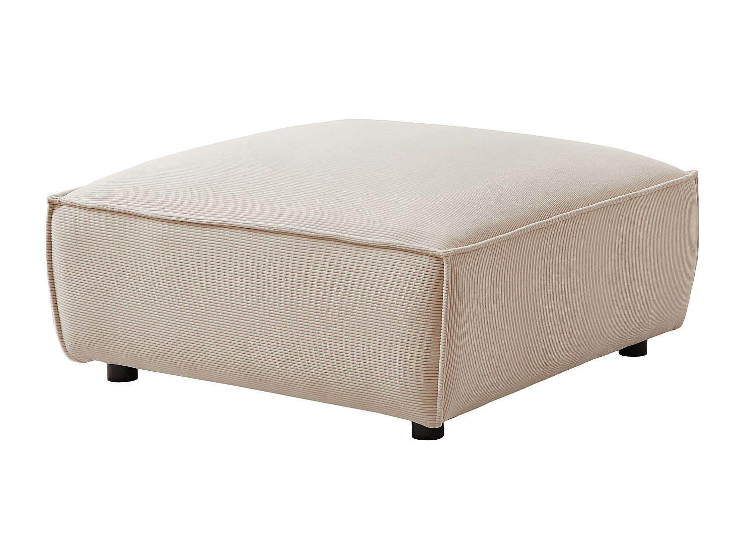 SITZHOCKER - 1 Person - Samt, Stoff - Beige - BORORE - Beige, Textil (95/44/95cm) - Vente-Unique