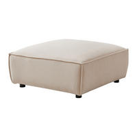 SITZHOCKER - 1 Person - Samt, Stoff - Beige - BORORE - Beige, Textil (95/44/95cm) - Vente-Unique