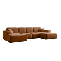 ECKSOFA U-Form Siena, U-förmiges Ecksofa, Stoff Salvador Kupfer - Kupferfarben, Holz/Textil (344/165cm) - Kaiser Möbel