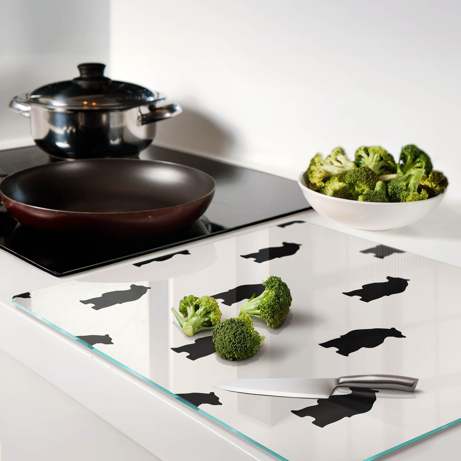 Thumbnail - Tulup Glasplatte, Braun, Glas, 60x0.4x52 cm, Küchen, Küchenelektrogeräte, Herde, Herdabdeckplatten