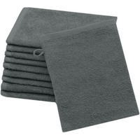 WASCHHANDSCHUH, 10er-Set, 16x21 cm, 100% Baumwolle, Grau - Graphitfarben, Textil (16/21cm) - Zollner