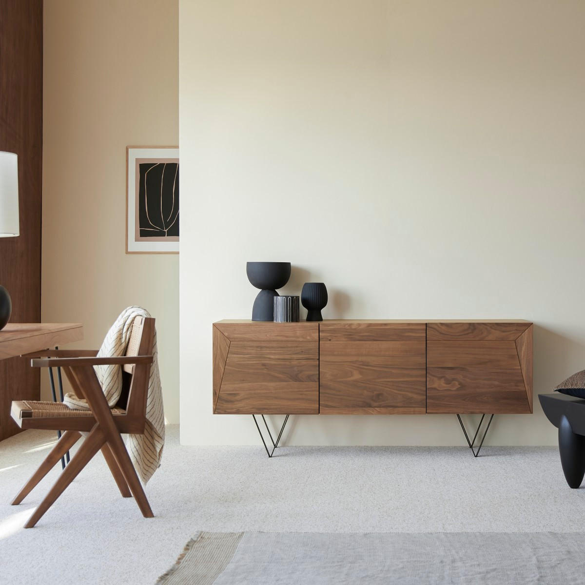 SIDEBOARD Metric Braun aus Walnuss - Braun, Holz (175/75/46cm) - Tikamoon