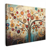 LEINWANDBILD Baum - Baum des Lebens - Farbe Wandbilder 80x60 cm - Braun, Textil (80/60cm) - MuchoWow