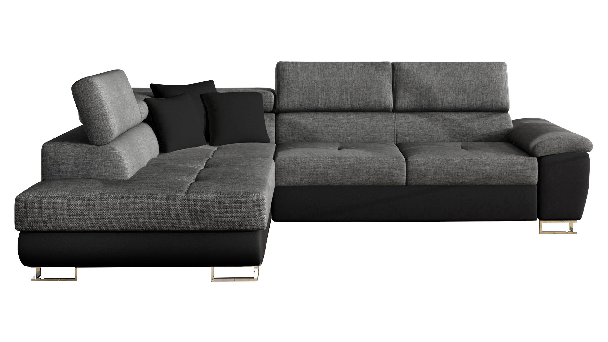 ECKSOFA Cotere Lux, Seite: Links - Dunkelgrau, Holz/Textil (270/202cm) - MIRJAN24