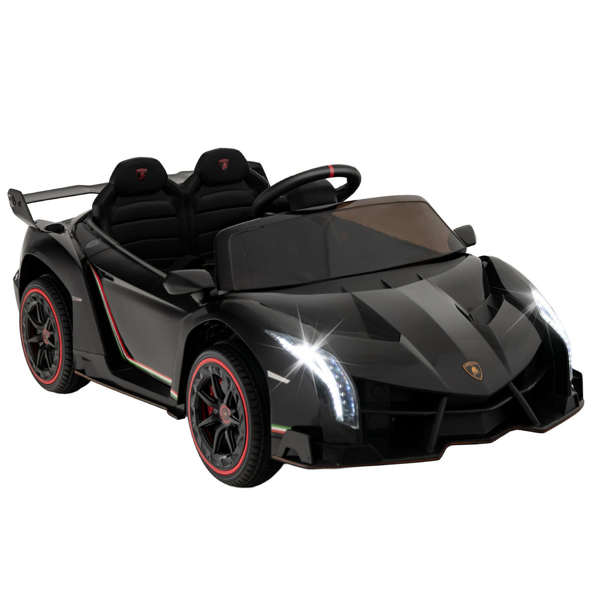 ELEKTROAUTO Lamborghini für Kinder Schwarz - Schwarz, Kunststoff (61/45/111cm) - COSTWAY